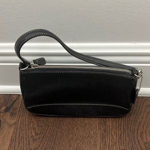 Black leather COACH mini bag